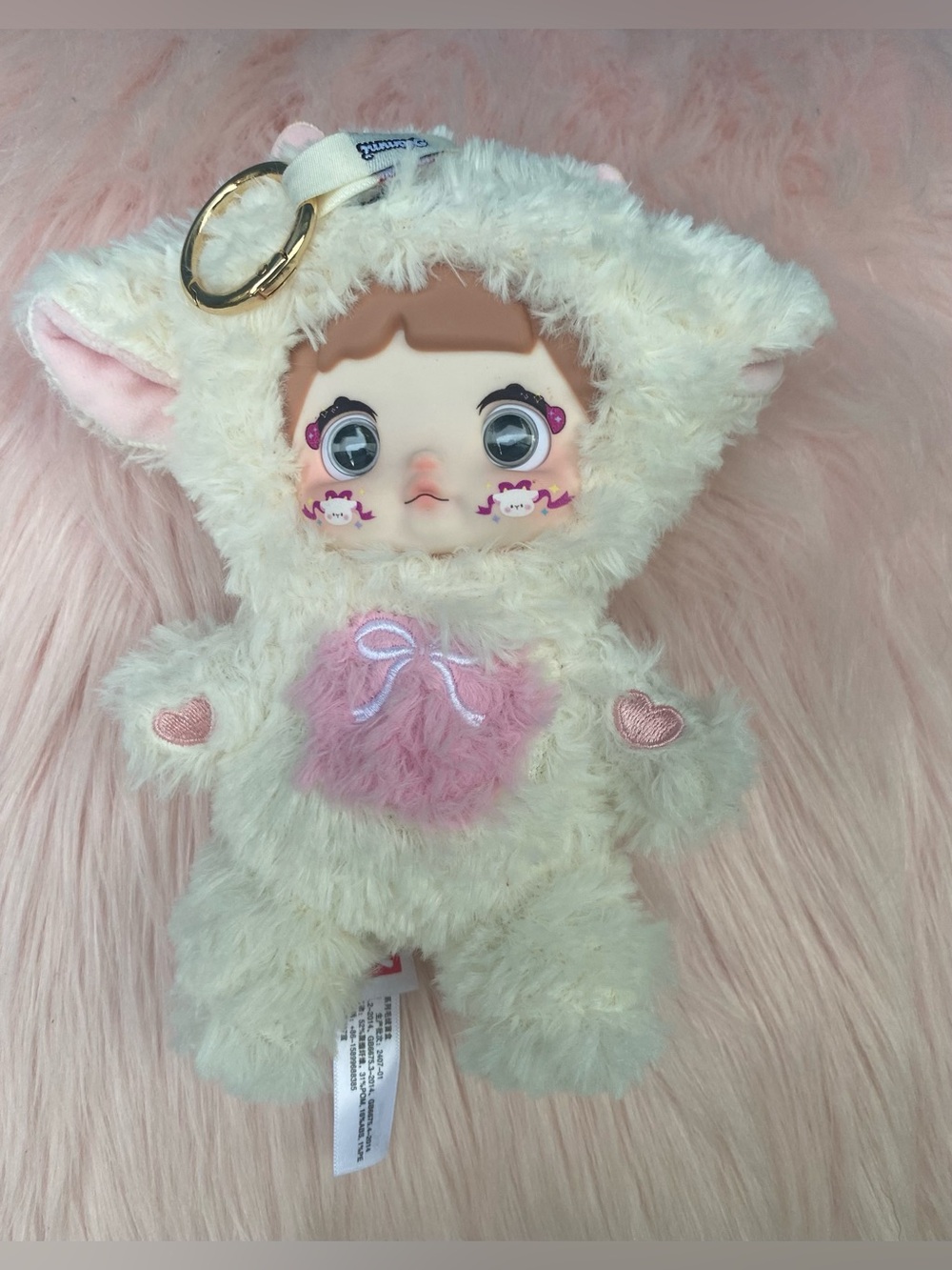 Nommi Plush Lamb Keychain - Cream with Pink Accents💕 Good condition ✨🤎 - Picture 2 of 12